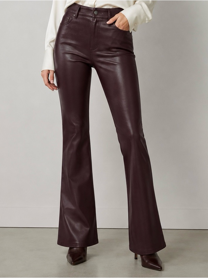 New Size 16 Ann Taylor Purple The Coated Boot Cut Mid Rise Faux Leather Pants
